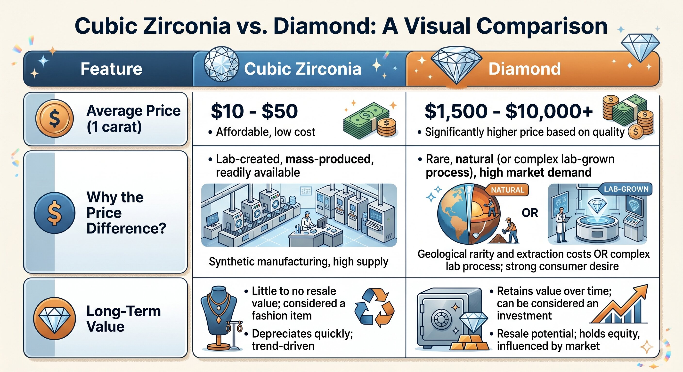 cubic zirconia v diamond